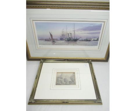 Martyn Mackrill H.M.Y. Alberta departing Portsmouth artist signed limited edition print 301/395 (50cm 21.5cm), and a Victoria