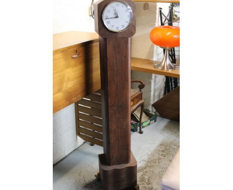1930s walnut cased grandmother style clock, H145cm 