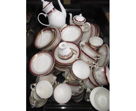 Royal Stafford tea and coffee service with red and gold decorated rims and other similar part tea service (QTY) 