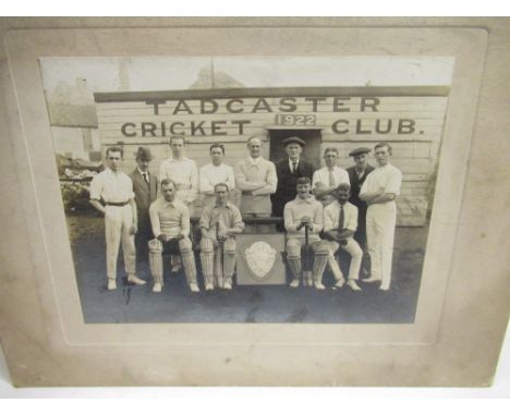 Gelatin silver print photograph of the 1922 Tadcaster Cricket Club team, 15cm X 20cm 