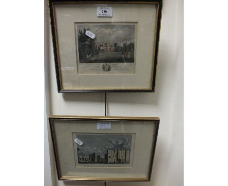 A collection of prints to include a wood engraving of Middleham Castle, Yorkshire, landscape reproduction prints after Franci