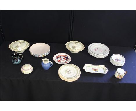 Collection of ceramics, Edward VIII Coronation items in paragon china, Myott plates and serving dishes, Spode plates, etc, (Q