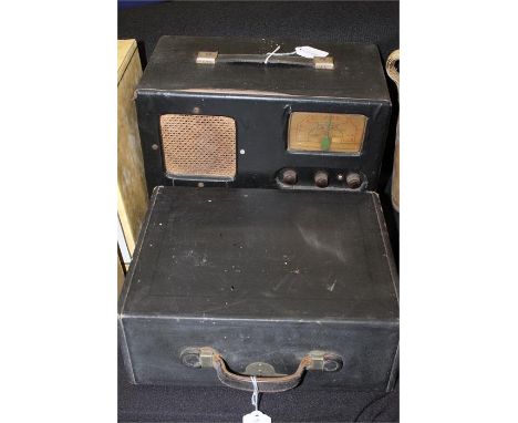 A vintage Underwood portable typewriter, together with an Amplion radio, (2)