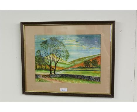 Watercolour entitled Evening Glory by Jan Wasilewski 33 cm x 24 cm.( After the German invasion of Poland in WW2 Mr Wasilewski