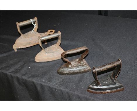 Collection of vintage flat irons, (5)