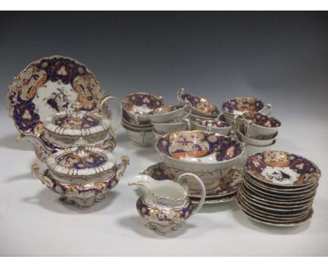 Attributed to Derby, a foliate and gilt decorated tea service
