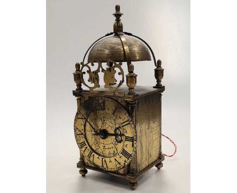 Sychronome electric mantel clock, in small size lantern style case, mid 20th century