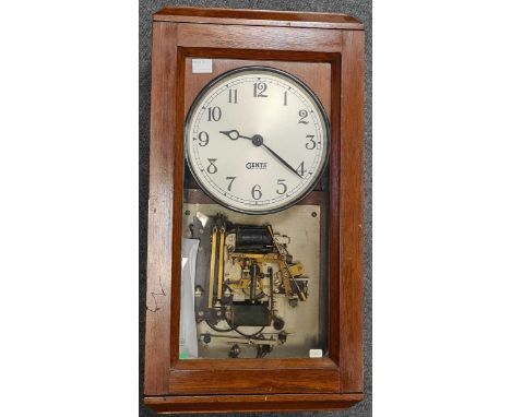 Gents of Leicester chronometer, mahogany cased, silvered dial, probably for nautical use, 49cm
