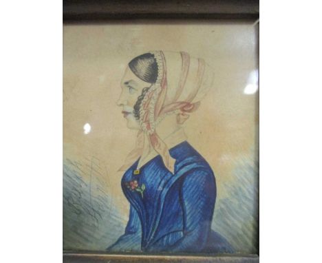 Ralph Stennett (fl. late 18th/19th century) Portrait of a lady, signed watercolour, 9.5 x 8.5cm