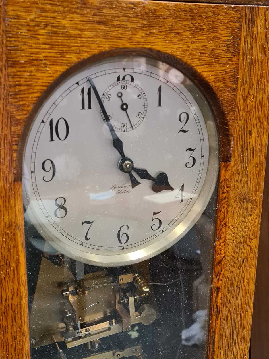 Synchronome electric master clock, with seconds switch (largely rebuilt) and subsidiary dial