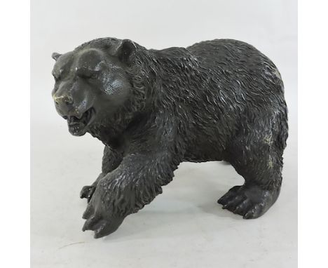 A bronze model of a bear, 20cm tall