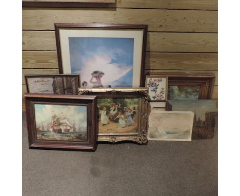 A large collection of pictures and prints