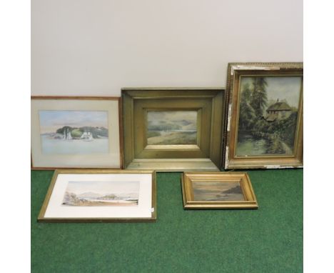 A collection of pictures and prints, largest 37 x 27cm (5)