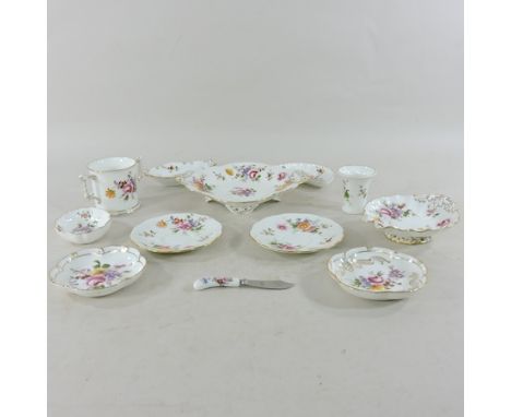 A collection of Crown Derby china, to include Derby Posies trinket dishes, largest 23cm