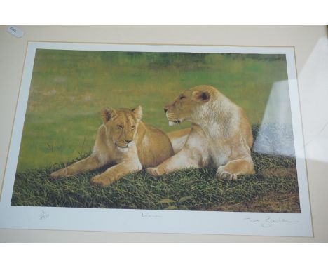 Van Banben Ltd edition print No.2 of 850 titled Lions, Signed in pencil with blind stamp together with an S.R. Mole watercolo