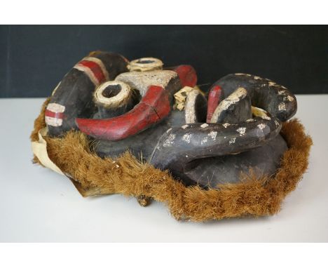 A vintage wooden tribal mask. 