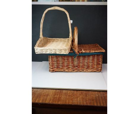 Two vintage wicker baskets. 