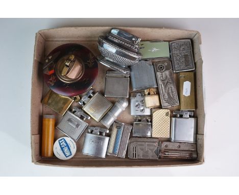 A collection of mainly vintage cigarette lighters to include Ronson and Zippo examples. 