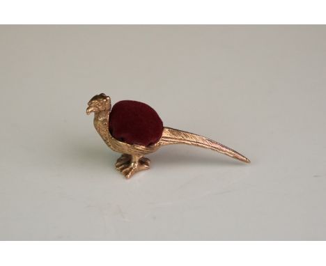 Brass Pheasant pin cushion 