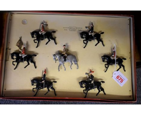 Britains:&nbsp;a vintage set of 'The Sovereign's Standard with Trumpeter and Escort', No.2067, boxed. 