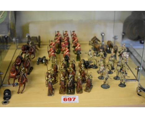 Soldiers:&nbsp;a large quantity of unidentified metal soldiers, to include Indian Army; mounted cavalry; pack mules; and a vi