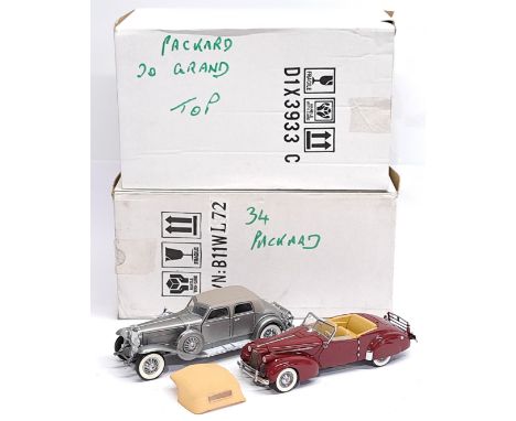 Franklin Mint, 1:24 scale, 1940 Packard &amp; 1933 Duesenberg SJ Twenty Grand, a boxed pair.&nbsp; Although unchecked for com