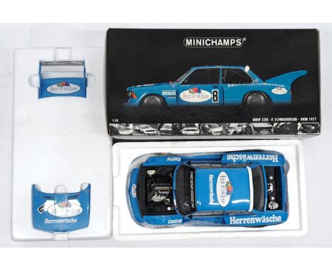 Minichamps, 1:18 scale, BMW 320i &ndash; P. Schneeberger &ndash; DRM 1977, boxed. &nbsp;Although unchecked for completeness c