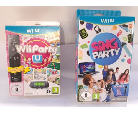 Nintendo, a boxed Wii Party U and Sing Party for the Nintendo Wii U. Both come with bonus peripherals Wii Remote Plus (Black)