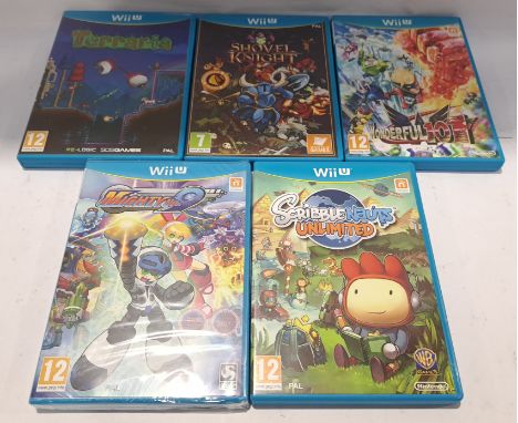 Nintendo, Deep Silver &amp; Similar, a boxed group of Nintendo Wii U Video Games (PAL). Includes Shovel Knight, Terraria, The