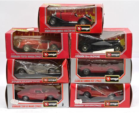 Bburago, 1:24 scale, a boxed Car group. &nbsp;Includes Ferrari Testa Rossa (1957), Citroen 15cv TA (1938) &amp; Ford AC Cobra