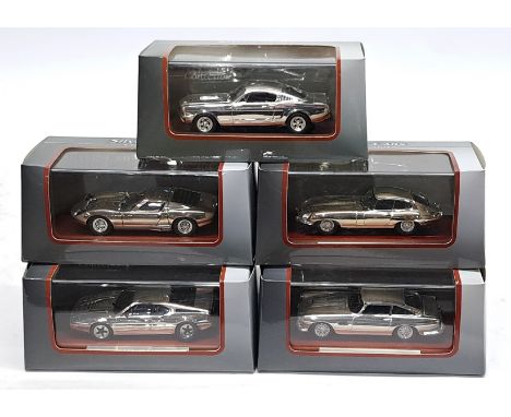 Atlas Editions, 1:43 scale, Silver-Cars Collection, a Car group. &nbsp;Includes Jaguar E Coupe, Aston Martin DB4 &amp; BMW M1