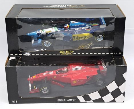 MiniChamps, 1:18 scale, a boxed Racing Car pair.&nbsp; Includes Michael Schumacher Collection Benetton Renault B 195 World Ch