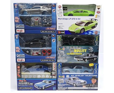 Revell, Maisto &amp; Bburago, Diecast Car Model Kits, a boxed group. &nbsp;Includes Steve McQueen&rsquo;s Bullitt &lsquo;68 D