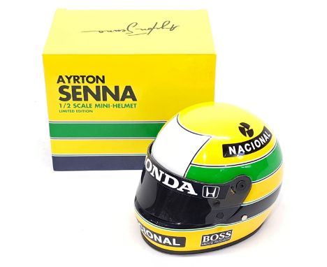 1:2 Scale Model Helmet Ayrton Senna, boxed. &nbsp;Although unchecked for completeness condition generally appears to be Excel