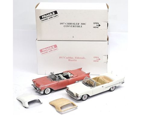 Danbury Mint, 1:24 scale, 1957 Chrysler 300C Convertible &amp; 1957 Cadillac Eldorado Biarritz, a boxed pair.&nbsp; Although 