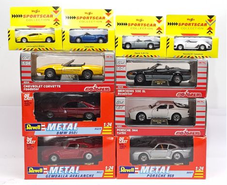 Revell, Majorette &amp; Maisto, a boxed Car group. &nbsp;Includes BMW 850i, Chevrolet Corvette Roadster &amp; Gemballa Avalan