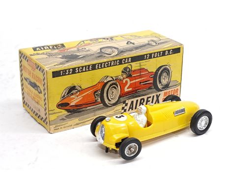 Airfix Motor Racing, 1:32 scale, Auto Union No. 3 Yellow Slot Car, boxed. &nbsp;Although untested &amp; unchecked for complet