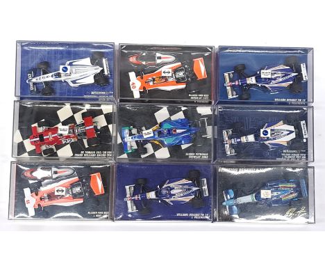 Minichamps, 1:43 scale, F1 Formula 1 Racing Cars group.&nbsp; Includes McLaren Ford M23 J. Hunt 1976 &amp; &nbsp;&nbsp;Willia