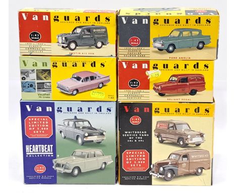 Vanguards, 1:43 scale, a boxed Car &amp; Van group.&nbsp; Includes Heartbeat Collection, Whitbread Service Vans of the 50&rsq