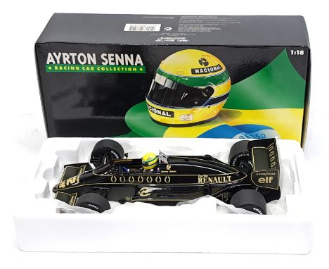 Minichamps, 1:18 scale,&nbsp;540861812 Ayrton Senna Lotus Renault 98T 1986, boxed. &nbsp;Although unchecked for completeness 