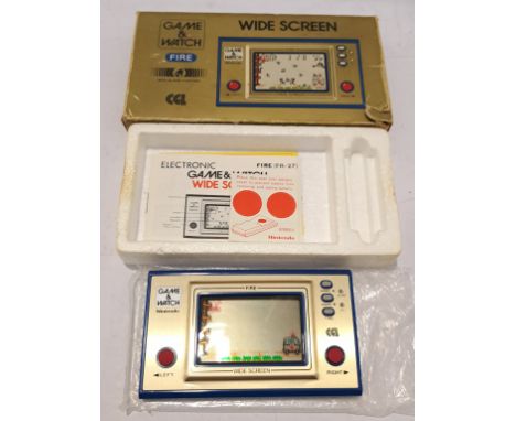 Nintendo, a Boxed Game &amp; Watch FR-27 "Fire" Wide Screen Handheld Console. Although untested if in working order condition