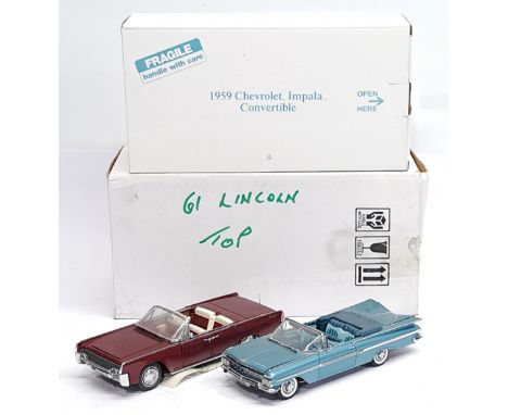 Danbury Mint &amp; Franklin Mint, 1:24 scale, 1959 Chevrolet Impala Convertible &amp; 1961 Lincoln Continental Limited&nbsp;E