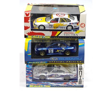 Scalextric, Model Racing Special Edition Slot Car group. Consisting of Vauxhall Vectra, Subaru &amp; Porsche. &nbsp;Although 