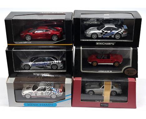 Minichamps, Starline &amp; similar, 1:43 scale, a Racing Car &amp; similar group.&nbsp; Includes Lotus Elise 49, Porsche 911 
