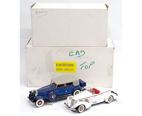 Franklin Mint, 1:24 scale, 1952 Cadillac &amp; 1935 Auburn Boattail Speedster, a boxed pair.&nbsp; Although unchecked for com