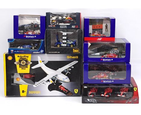 Brumm (Italy) Hot Wheels Racing, Solido &amp; similar, a boxed Racing Car group. &nbsp;Although unchecked for completeness co