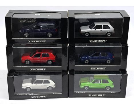 Minichamps, 1:43 scale, a Volkswagen Golf&nbsp;Car group.&nbsp; Includes VW Golf Variant, VW Goilf II &amp; VW Golf GTI &ldqu