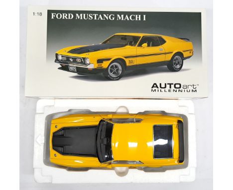 AutoArt Millennium, 1:18 scale, Ford Mustang Mach I, boxed. &nbsp;Although unchecked for completeness condition generally app