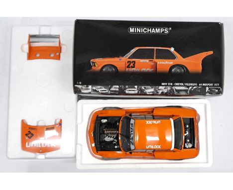 Minichamps, 1:18 scale, BMW 320i &ndash; Cheever/Villeneuve - 6H Mosport 1977, boxed. &nbsp;Although unchecked for completene