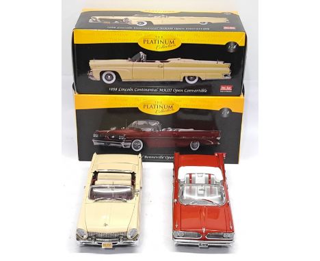 Sun Star The Platinum Collection, 1:18 scale, a boxed Convertible pair. &nbsp;Consisting of 1958 Lincoln Continental MKIII Op